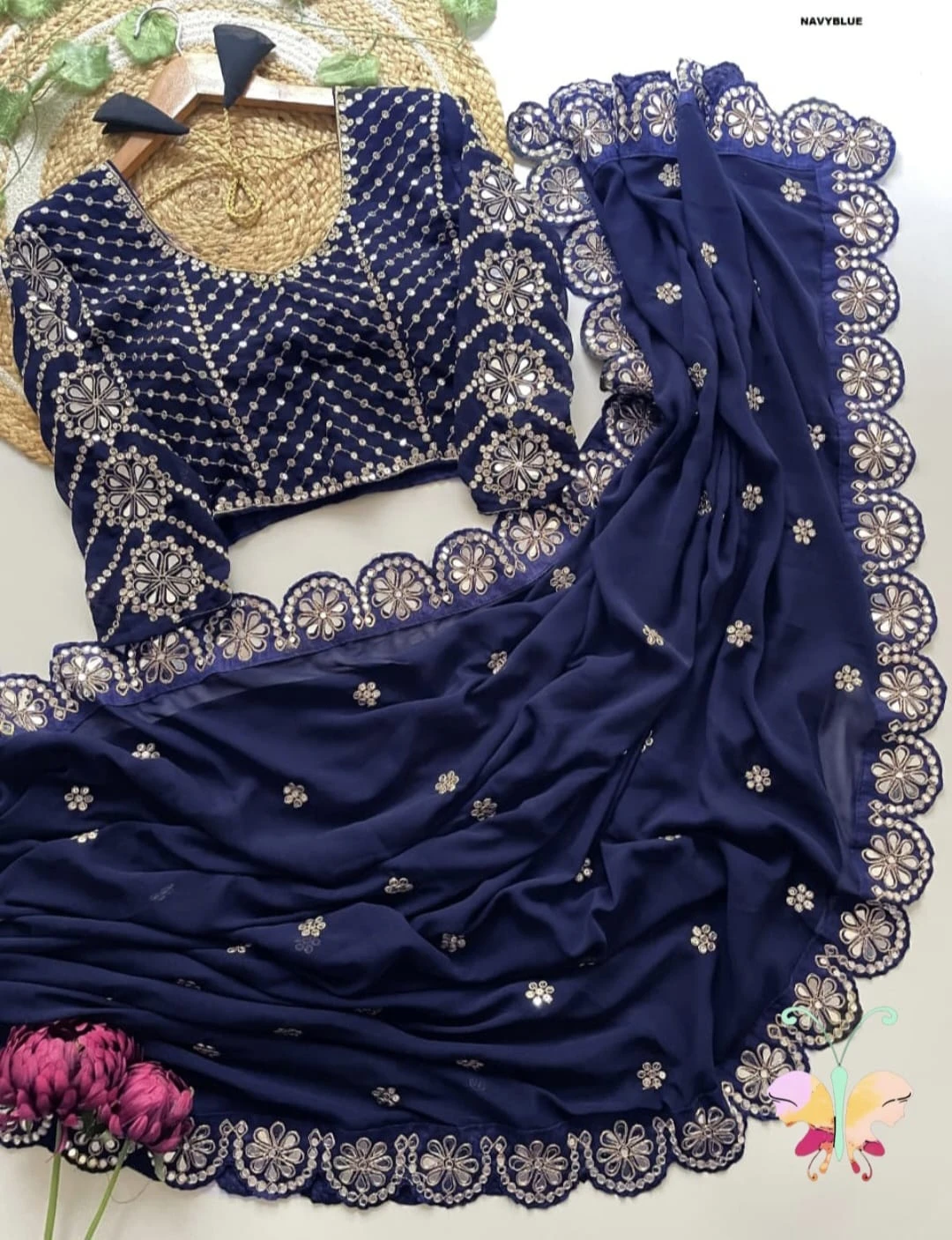 Saree with fully stitched blouse