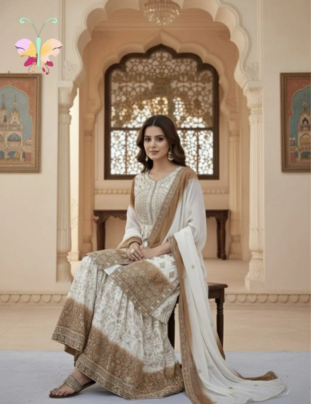 Georgette Top Plazzo & Dupatta Set
